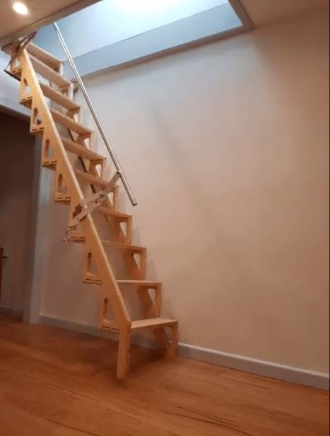 Compact staircase that folds away.