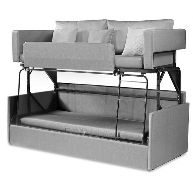 Sofa that turns into a bunkbed.