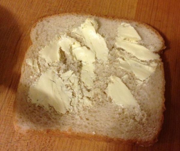 irritating images - Butter that was too cold when put on bread