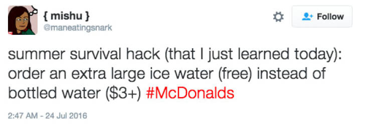 Things McDonalds Is Hiding From You - brexit number plate - { mishu} Omaneatingsnark summer survival hack that I just learned today order an extra large ice water free instead of bottled water $3