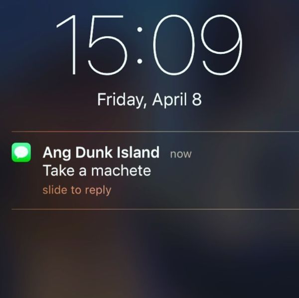 screenshot - Friday, April 8 Ang Dunk Island now Take a machete slide to