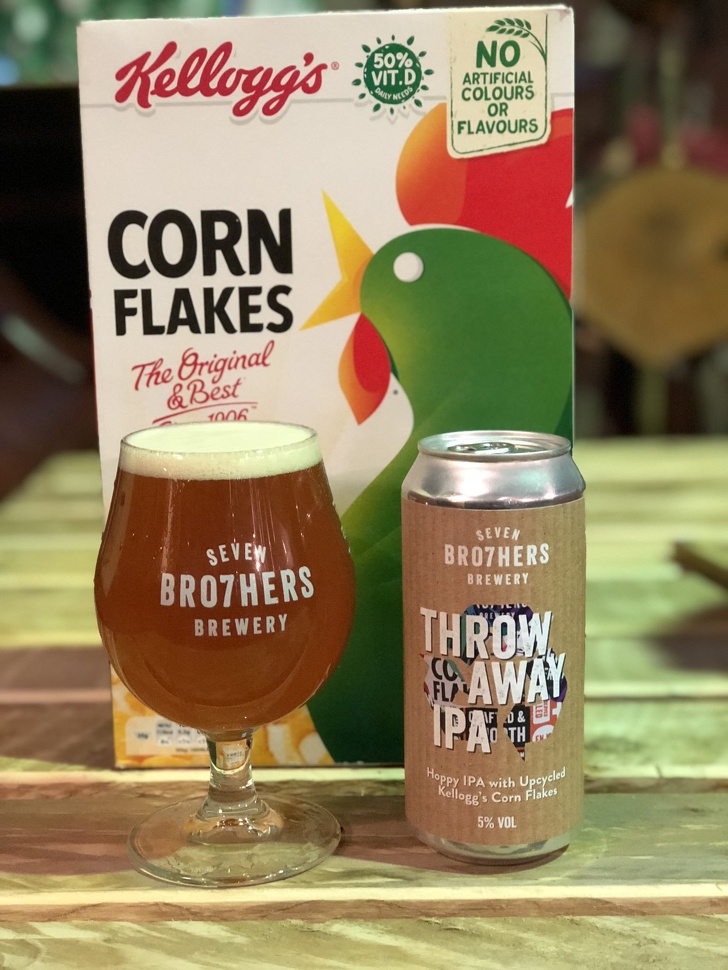 beer on cornflakes - 50% No Kellogg's Vit.D No Artificial Colours Or Flavours Corn Flakes The Original & Best 1006 Seven Brothers Seven BRO7 Hers Brewery Brewery Throw. Away Oth Hoppy Ipa with Upcycle Kellogg's Corn Flakes 5% Vol