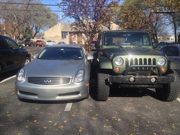 funny jeep parking