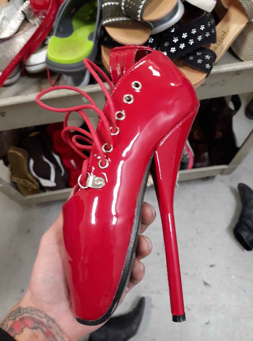 high heeled footwear