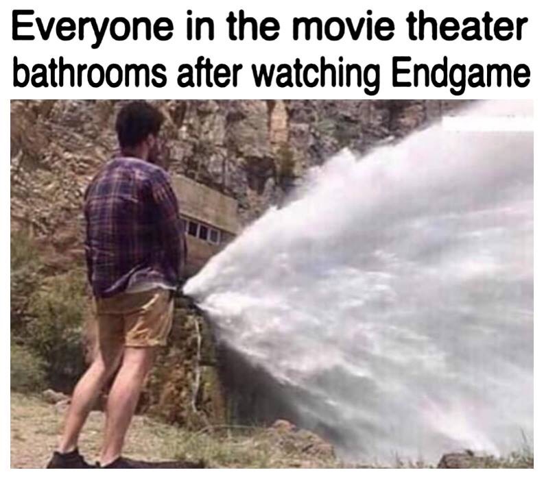 funny pics and memes - Avengers: Endgame - Everyone in the movie theater bathrooms after watching Endgame