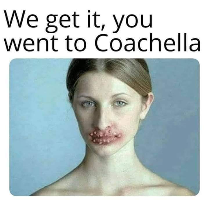 funny pics and memes - jaw - We get it, you went to Coachella