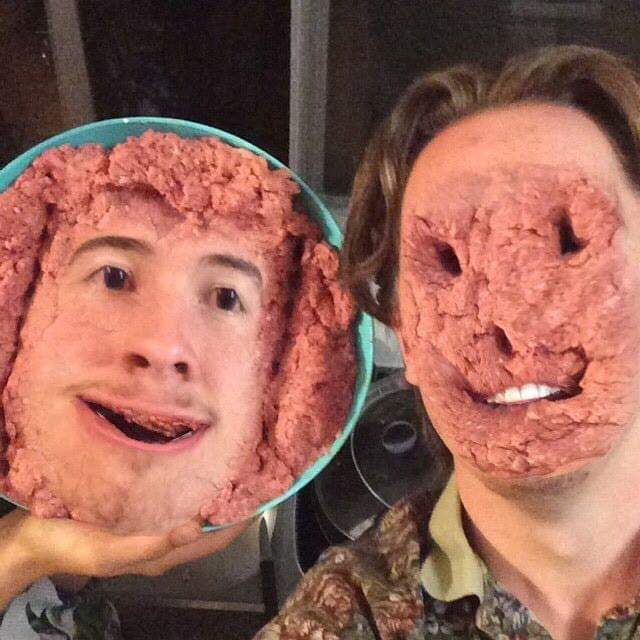 funny pics and memes - hamburger meat face
