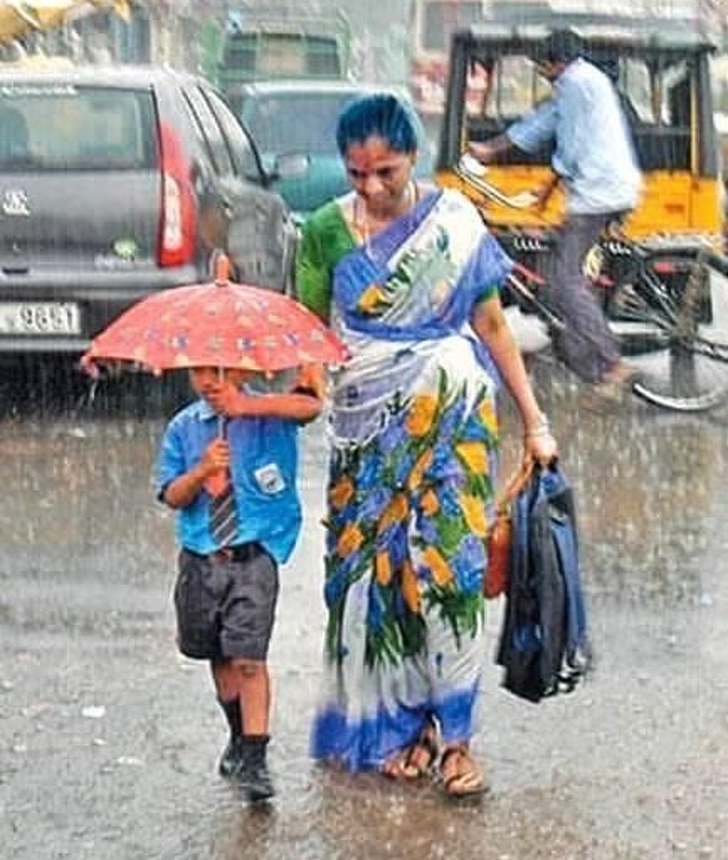 Mother protecting her child.