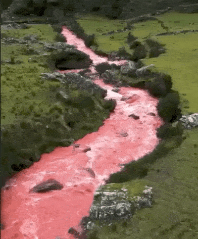 Red river in Peru.