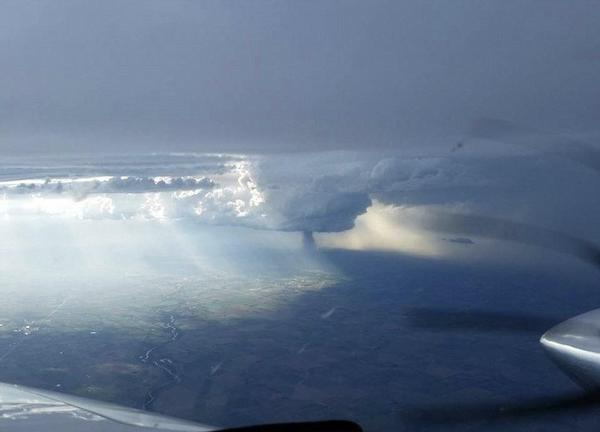 Tornado from a plane.