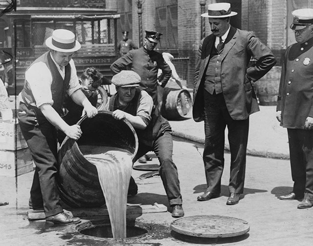 During prohibition poison was added to industrial alcohol to prevent its consumption, 10,000 to 50,000 people died because of this.