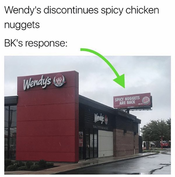 wendys funny - Wendy's discontinues spicy chicken nuggets Bk's response Wendys @ Spicy Nuggets Are Back