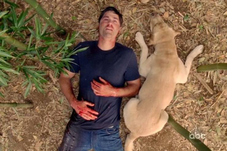 Matthew Fox – Lost. He was almost stabbed when a collapsible stunt knife got mixed up with a real one.