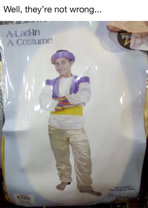 standing - Well, they're not wrong... ALadIn A Costume Both 20% Includes Hat. A Pants One Size