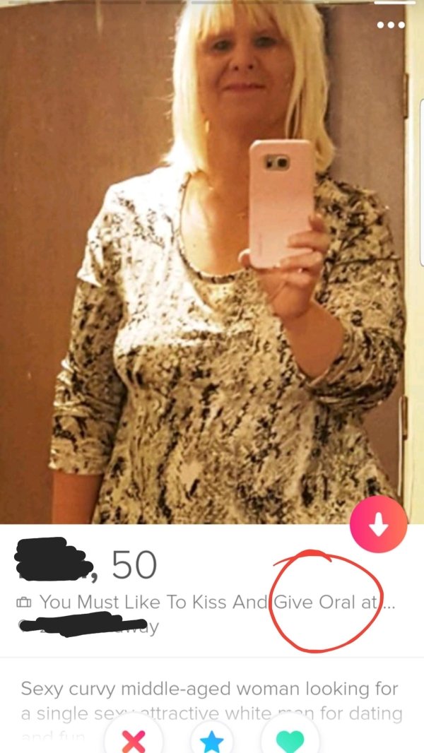 tinder - knitting - 2,50 You Must To Kiss And Give Oral at.. Sexy curvy middleaged woman looking for a single sewinttractive white mon for dating and fun X