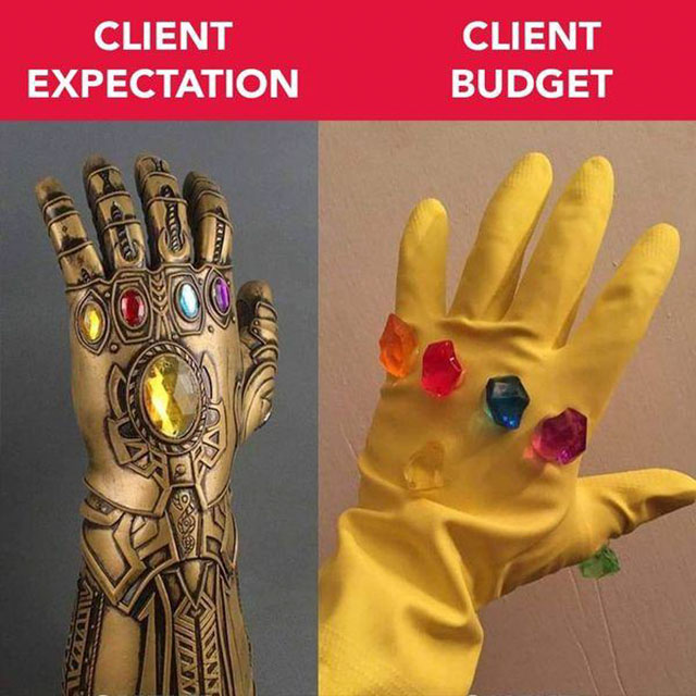 memes - client expectations client budget - Client Expectation Client Budget A