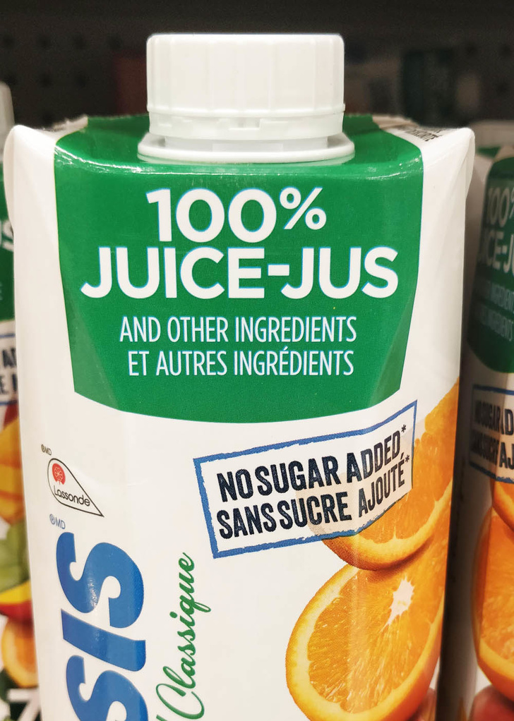 100% JuiceJus And Other Ingredients Et Autres Ingrdients sonde No Sugar Added Sans Sucre Ajou Sis Classique