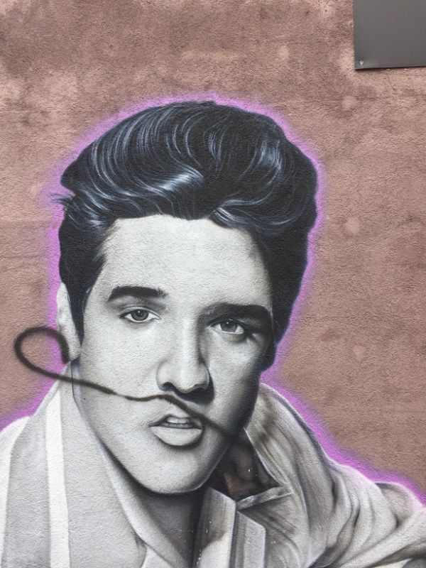 trashy people memes - of an Elvis drawing that was vandalized