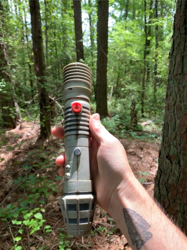 Old lightsaber found in the woods.