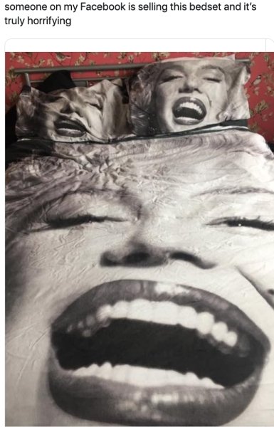 mouth - someone on my Facebook is selling this bedset and it's truly horrifying