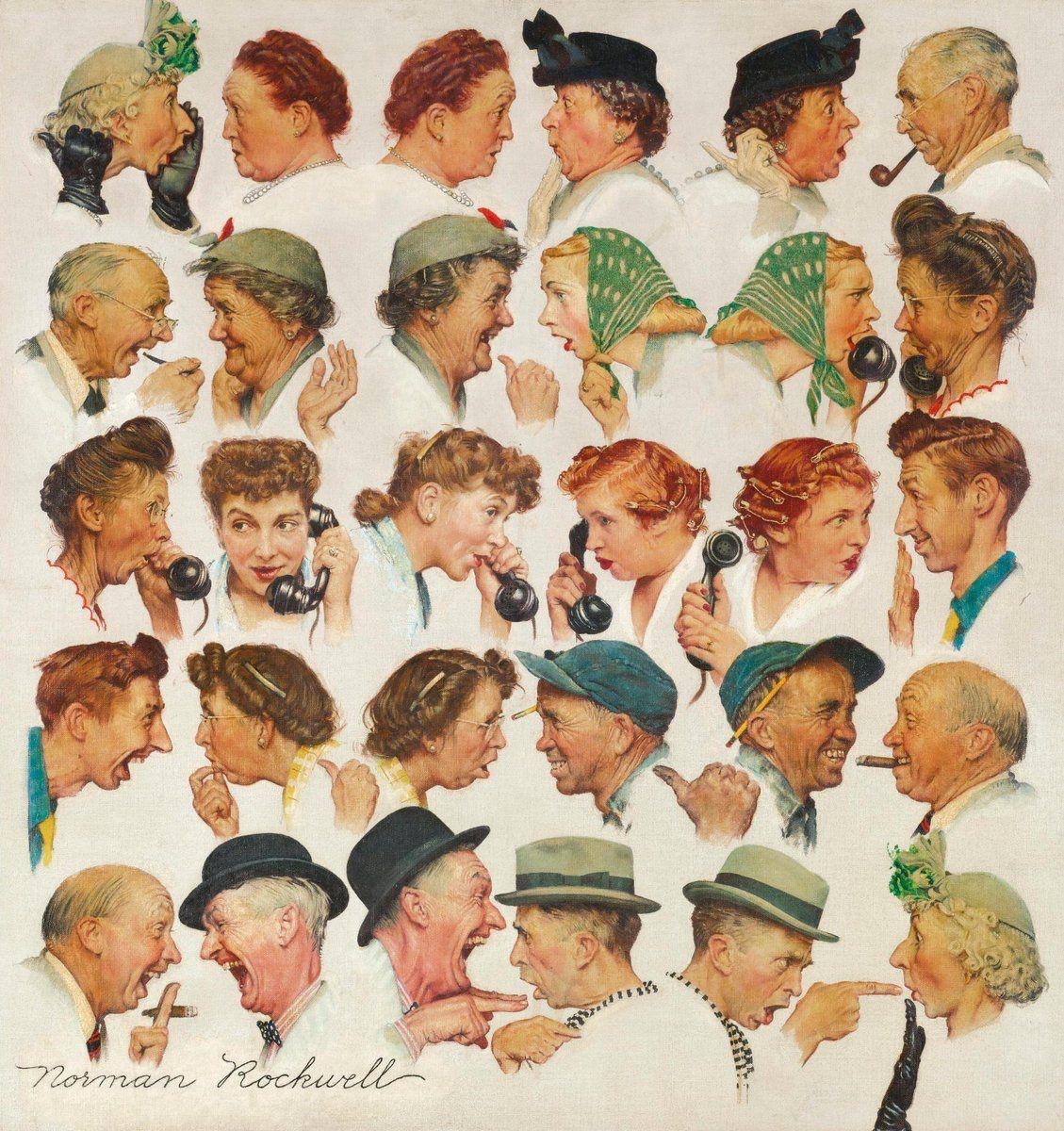 "Chain of Gossip" by Norman Rockwell.