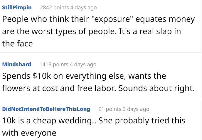 Entitled Witch Thinks She Can Get Flowers For Free On Her Wedding