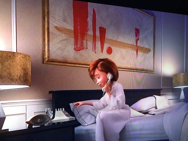 The Incredibles 2 - The painting in the hotel room is an illustration of her separation from the family.