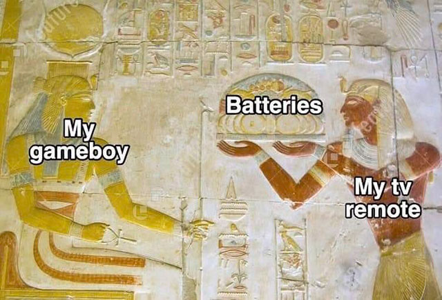 nostalgic egyptian offering - Batteries gameboy My tv remote