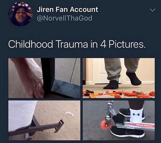 nostalgic childhood trauma funny meme - Jiren Fan Account Childhood Trauma in 4 Pictures.