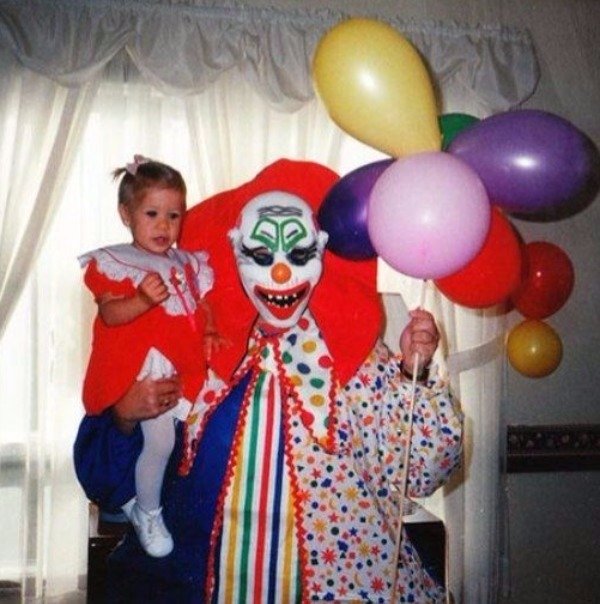 cursed images - pogo the clown at children's party