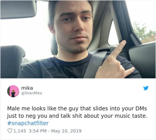selfie - mika Mika Male me looks the guy that slides into your DMs just to neg you and talk shit about your music taste. 1,145