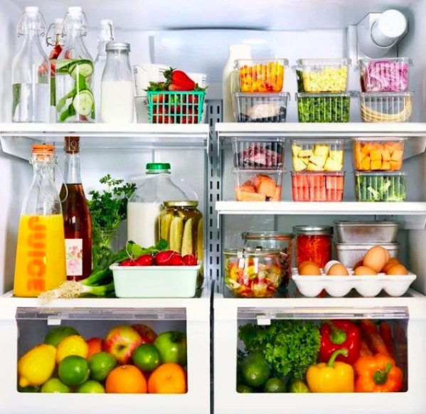 organized fridge - Juice