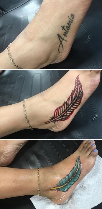 foot tattoo cover up