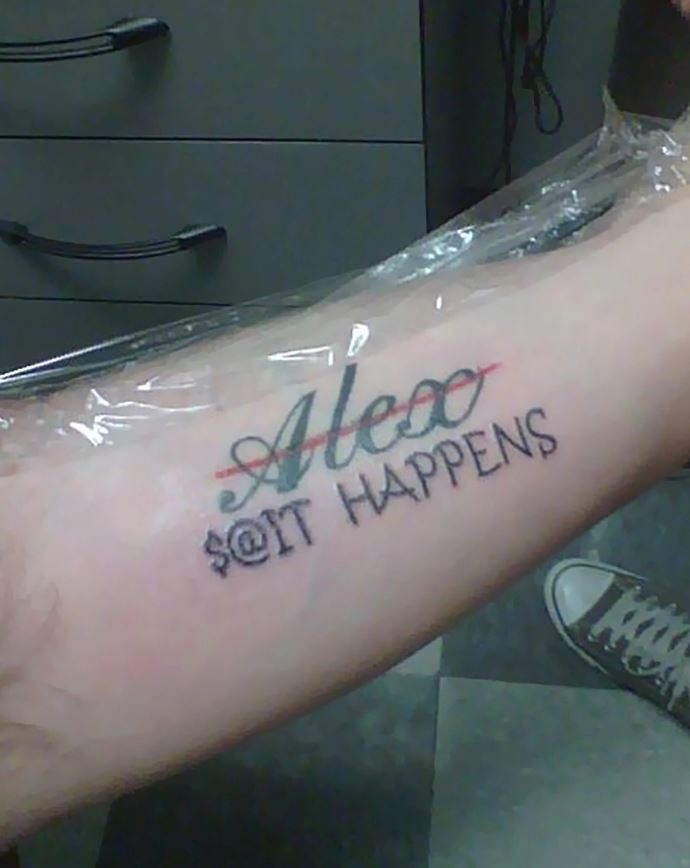 cover up name tattoo funny - Alero $ Happens