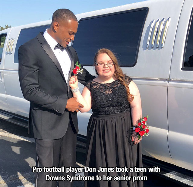 don jones 49ers - Pro football player Don Jones took a teen with Downs Syndrome to her senior prom