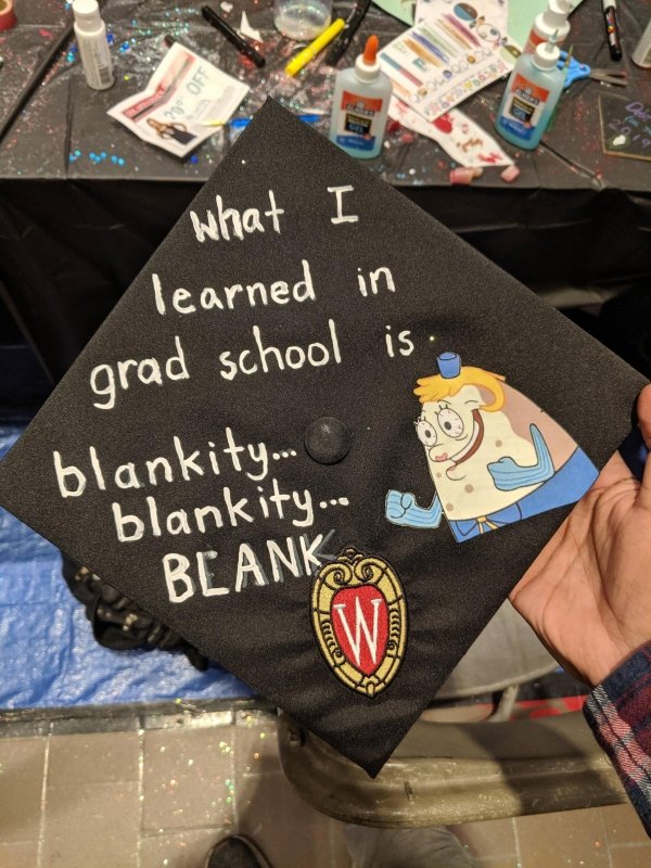 amazing graduation caps - 20 Off what learned in grad school is. blankity... blankity... Blank Q22102 Tacro