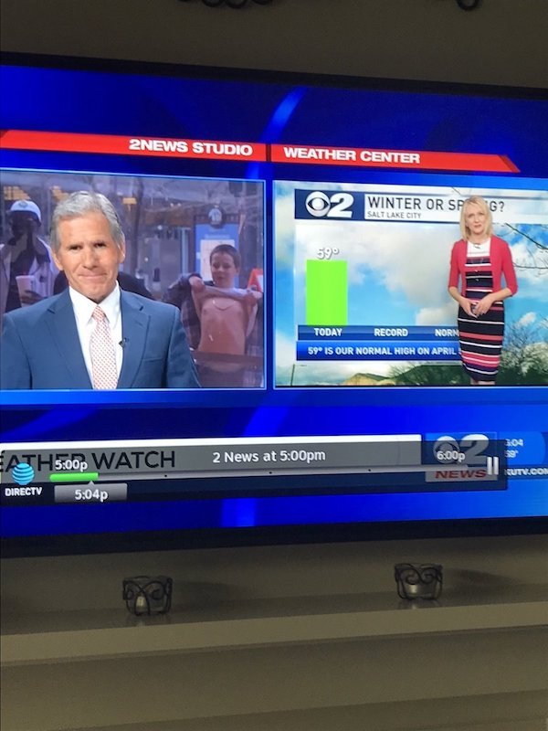 display device - 2NEWS Studio Weather Center O2 Winter Or Spg? Salt Lake City Today Record Norn 59 Is Our Normal High On April Ath Watch 2 News at pm P News Directv p