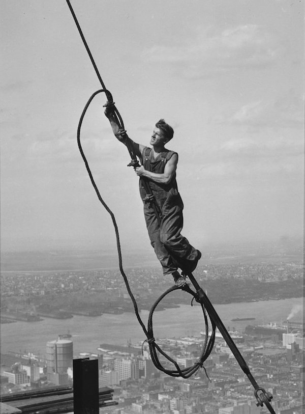 high view empire state building lewis hine