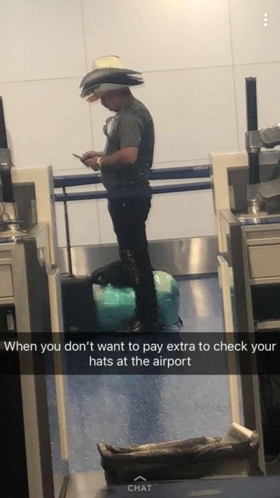 furniture - When you don't want to pay extra to check your hats at the airport Chat