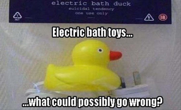 beak - electric bath duck suicidal tendency one use only A 18 Electric bath toys... ..What could possibly go wrong?