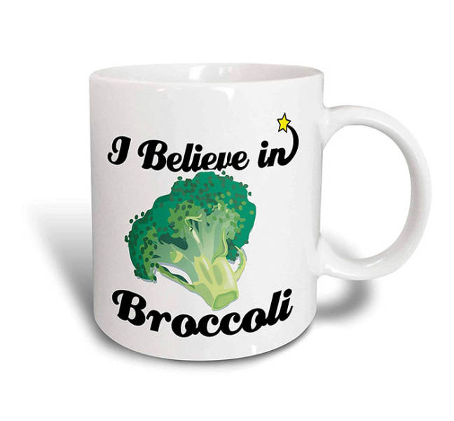 I Believe In Broccoli mug