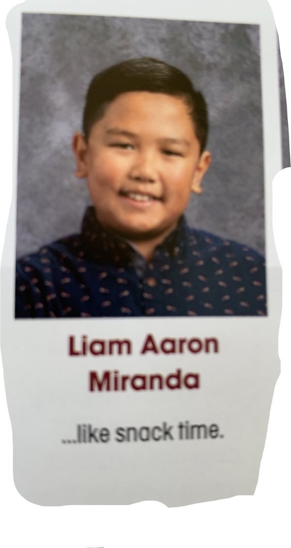year 12 quotes - Liam Aaron Miranda ... snack time.
