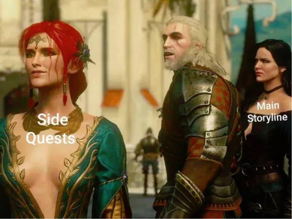 memes - meme of witcher 3 memes - 100 Main Storyline Side Quests