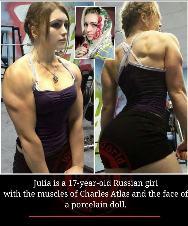 meme of average 17 year old female body - Julia is a 17yearold Russian girl with the muscles of Charles Atlas and the face of a porcelain doll.