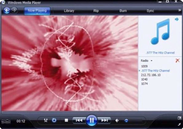 windows media player old - Windows Meda Player Now Playing Library Rip Burn Sync 977 The Channel Radio 1009 ..977 The Hitz Channel 212.72.186.10 1040 1074 O K