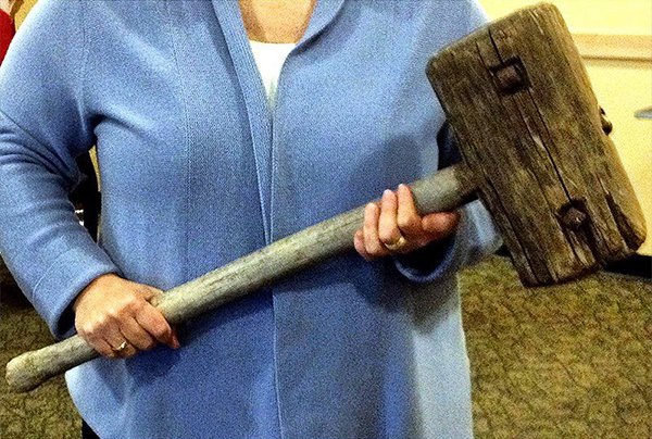 massive wooden hammer
