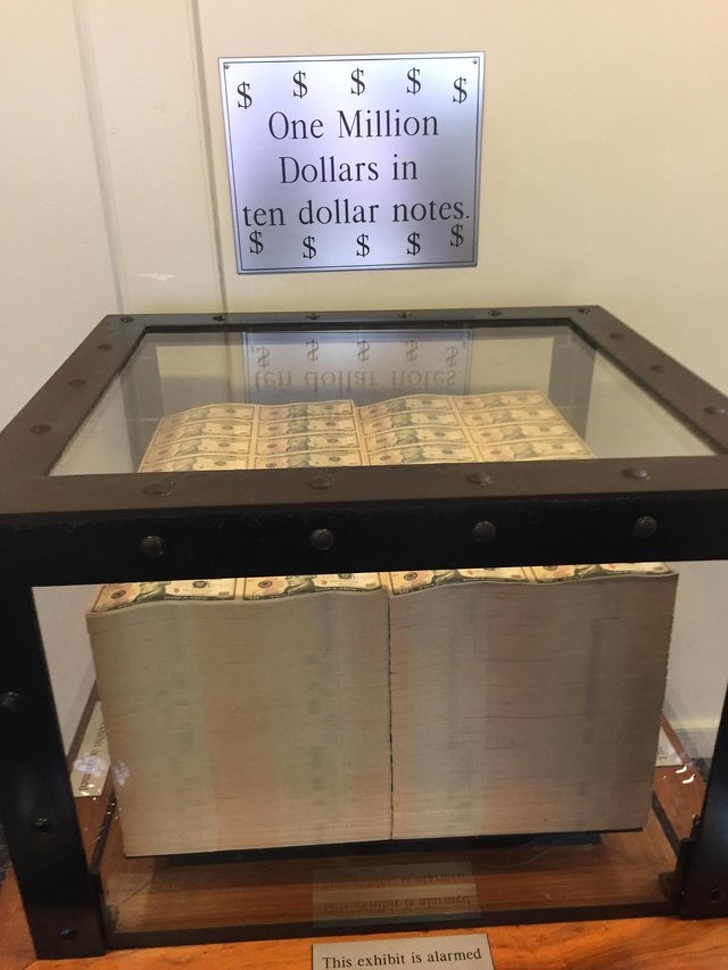 mildly interesting pics - table - $ $ $ $ $ One Million Dollars in ten dollar notes $ $ $ $ $ Cu Goul HOTG2 This exhibit is alarmed