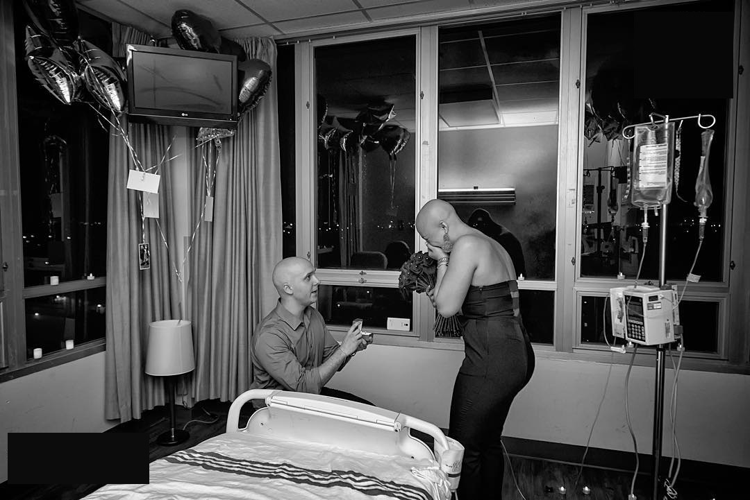 He proposed to her on her last chemo session.