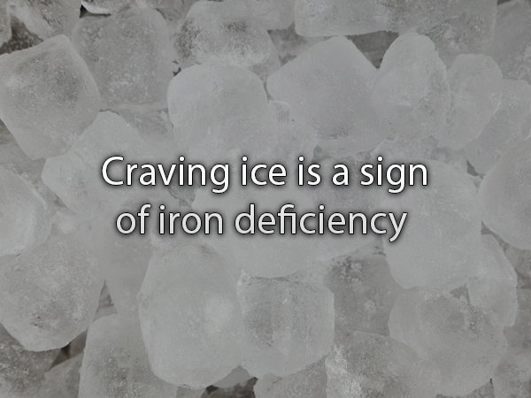 Ice cube - Craving ice is a sign of iron deficiency