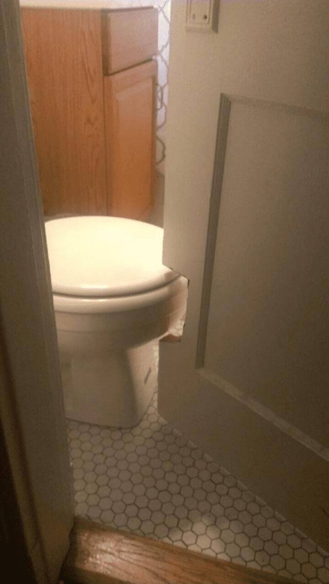 bathroom door toilet